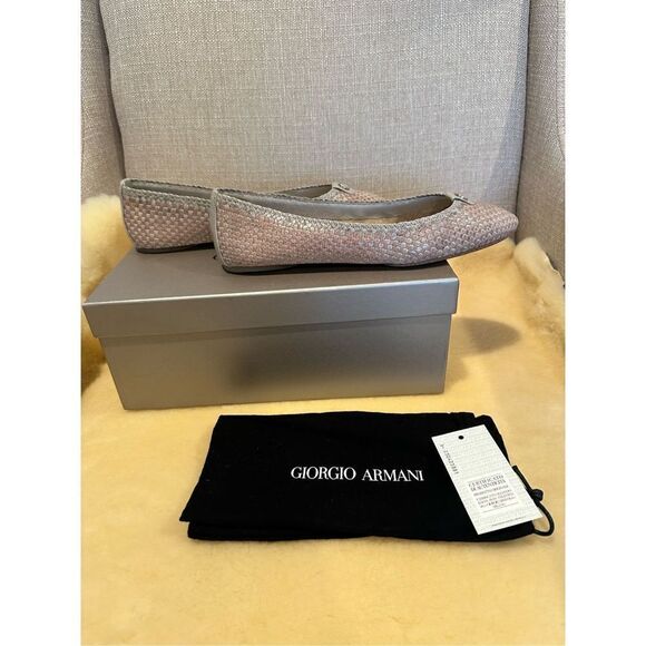 Giorgio Armani leather woven light weight ballet size 8/38 , NWT - Picture 6 of 14